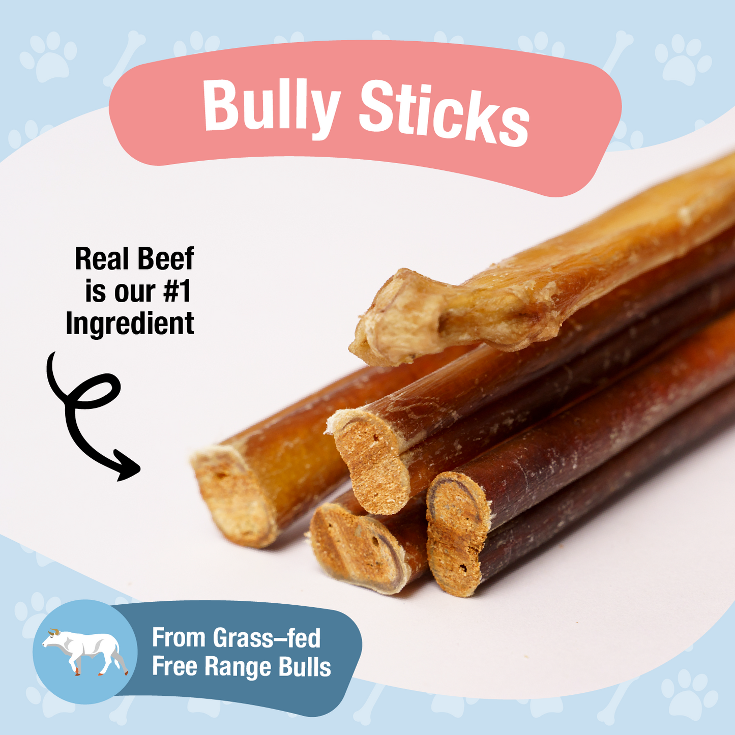 Munchkin Chews - 12" Extra Large Bully Sticks para Perros Pack de 5 unidades - 14 Oz (396g)