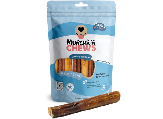 Munchkin Chews - 6" Extra Large Bully Sticks para Perros Pack de 10 unidades - 14 Oz (396g)