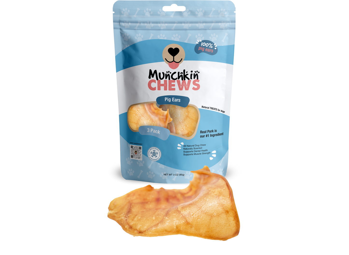 Munchkin Chews - Pig Ears Pack de 3 unidades (Orejas de Cerdo)