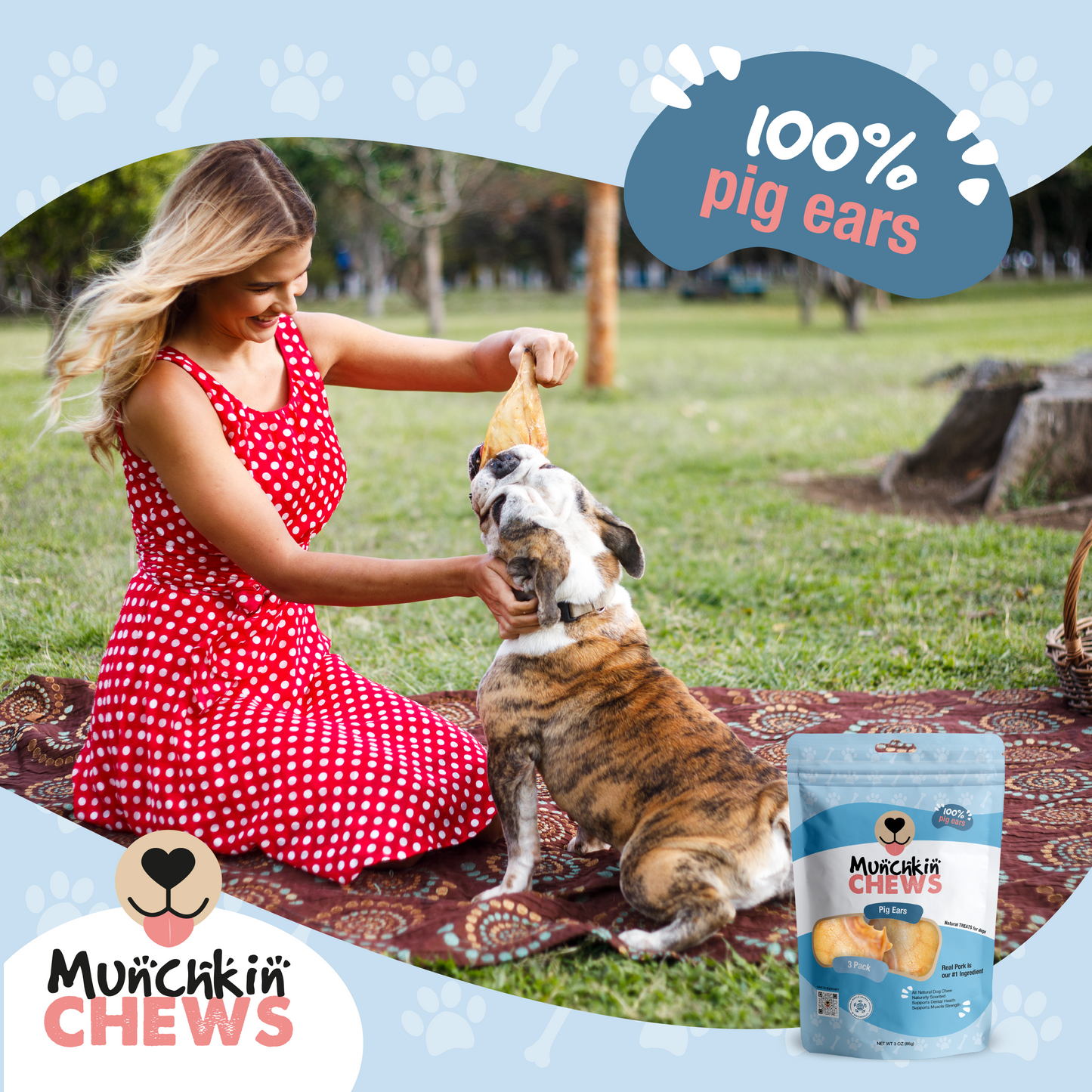 Munchkin Chews - Pig Ears Pack de 3 unidades (Orejas de Cerdo)